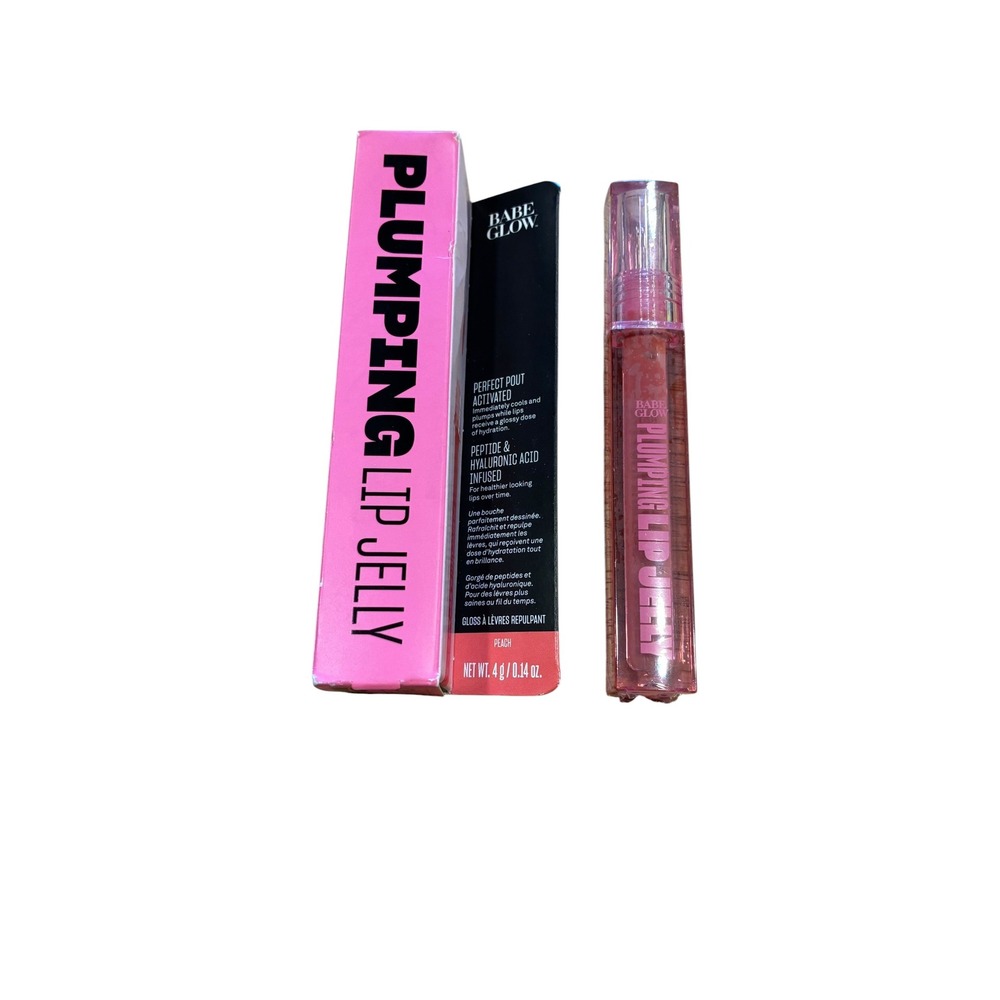 Babe Glow Plumping Lip Jelly in Peach 4 g Peptide Hyaluronic Acid Gloss Sealed‎